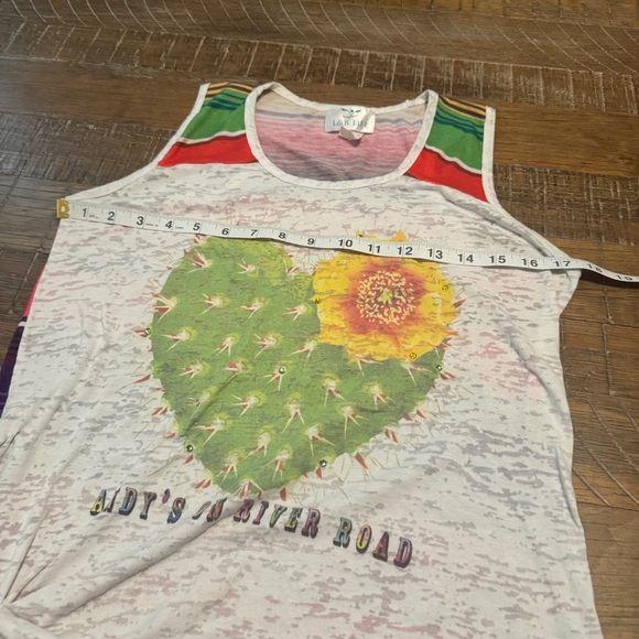L&B Cactus Heart Tank Top with Stripes M Andy’s On River Road - Picture 5 of 9